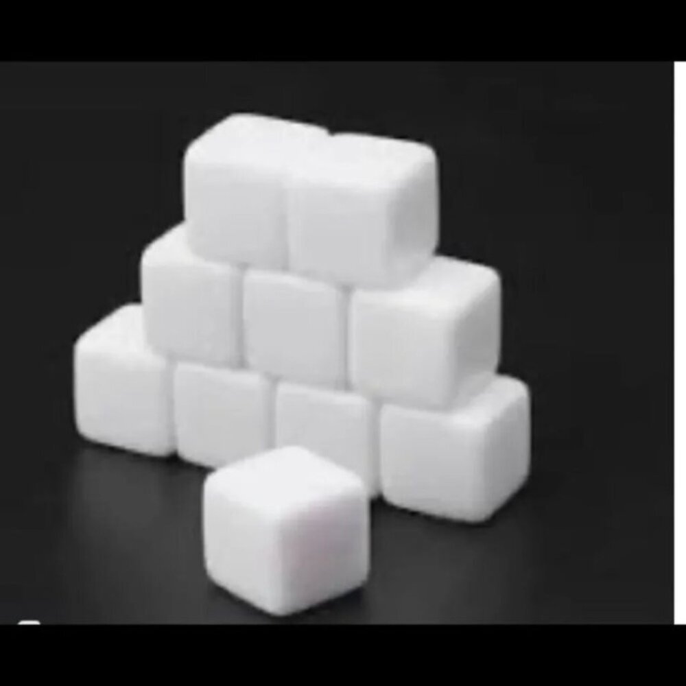 Set of 10 blank 16MM white‎ acrylic cube teaching pros 6 sided game cubes